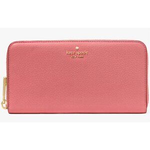 S Kate Spade Lena Large Continental Wallet Pastel Pink Leather KH786 NWT $239